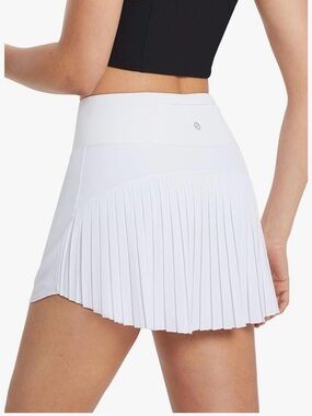 Baleaf White Athletic Tennis Skort with Built-In Liner Size M
